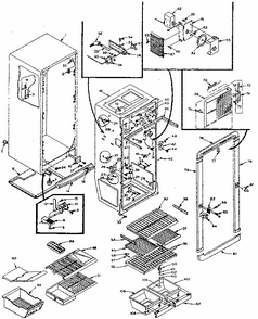 Cabinet Section Diagram and Parts List for 106M12FL-F  Kenmore Refrigerator