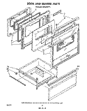 DOOR AND DRAWER Diagram and Parts List for RF363PXPT1  Whirlpool Range