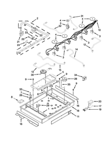 Burner Box, Gas Valves And Switch Parts Diagram and Parts List for KFGU766VSS04  KitchenAid Cooktop