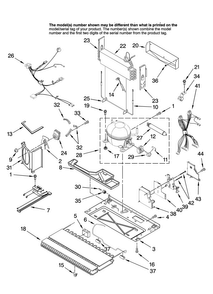 Unit Parts Diagram and Parts List for KBRS22KTSS11  KitchenAid Refrigerator