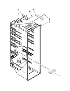 Refrigerator Liner Parts Diagram and Parts List for 5WRS25KNBF00  Whirlpool Refrigerator