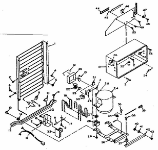 Unit Parts Diagram and Parts List for 106T14FL1  Kenmore Refrigerator