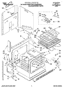 OVEN Diagram and Parts List for RS696PXBB3  Whirlpool Range