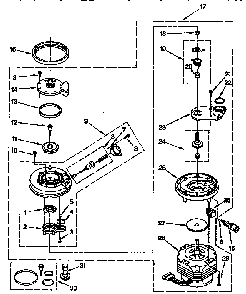 Pump And Motor Parts Diagram and Parts List for DU8700X4  Whirlpool Dishwasher