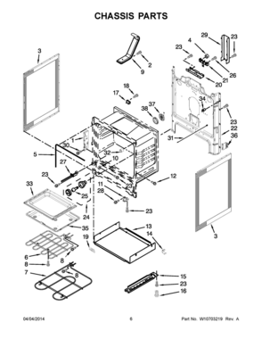 04 - CHASSIS PARTS Diagram and Parts List for YWFE710H0BH1  Whirlpool Range
