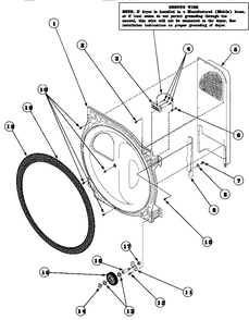 16 - Rear Blkhd/Felt Seal/Cyl Roller And Term Diagram and Parts List for LG8269L2  Whirlpool Washer