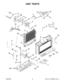 Unit Parts Diagram and Parts List for WZF79R20DW07  Whirlpool Freezer