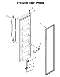 Freezer Door Parts Diagram and Parts List for WRS312SNHM00  Whirlpool Refrigerator