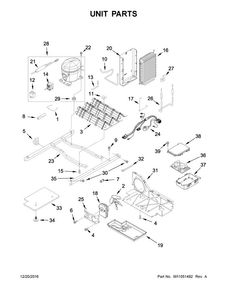 Unit Parts Diagram and Parts List for 5WRS22FDFG00  Whirlpool Refrigerator
