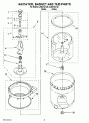 AGITATOR, BASKET AND TUB PARTS Diagram and Parts List for CAM2752TQ2  Whirlpool Washer