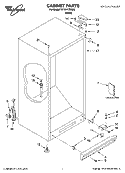 CABINET PARTS Diagram and Parts List for EV161FZRQ02  Whirlpool Freezer
