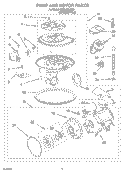 PUMP AND MOTOR PARTS Diagram and Parts List for KUDL01ILBS0  KitchenAid Dishwasher