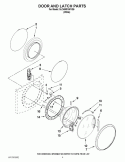 DOOR PARTS Diagram and Parts List for 3LCHW9100YQ0  Whirlpool Washer