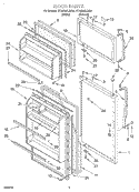DOOR Diagram and Parts List for ET18BMXJN00  Whirlpool Refrigerator