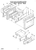 DOOR AND DRAWER Diagram and Parts List for SF367PEYB3  Whirlpool Range
