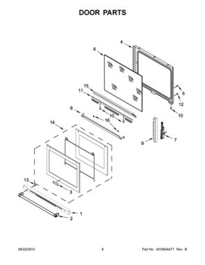 05 - DOOR PARTS Diagram and Parts List for YKSIB900ESS0  Whirlpool Range