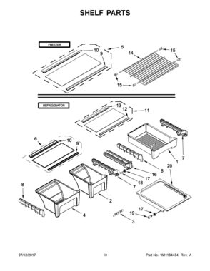 06 - SHELF PARTS Diagram and Parts List for WRT311FZDT01  Whirlpool Refrigerator