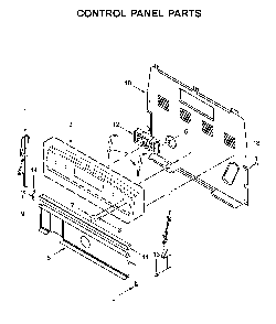 Control panel parts Diagram and Parts List for WFC150M0JS0  Whirlpool Range