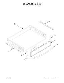 Drawer Parts Diagram and Parts List for WFG745H0FS1  Whirlpool Range