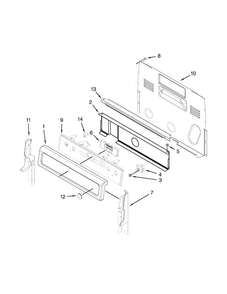 Control Panel Parts Diagram and Parts List for WFE714HLAS1  Whirlpool Range