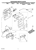 DISPENSER FRONT PARTS Diagram and Parts List for KSCS25FTSS02  KitchenAid Refrigerator