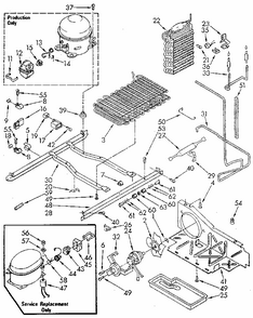 Unit Diagram and Parts List for 1068592511 SKR601W0 Kenmore Refrigerator