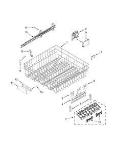 Upper Rack And Track Parts Diagram and Parts List for KDTE204DSS0  KitchenAid Dishwasher