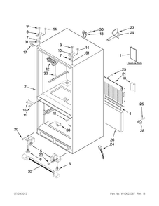 Part Location Diagram of W10597594 Whirlpool Use and care guide
