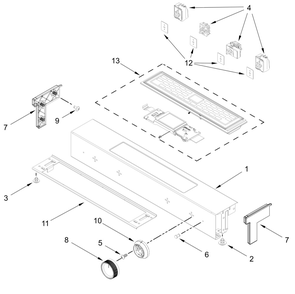 Control Panel Parts Diagram and Parts List for KSES330SPS0  Whirlpool Range