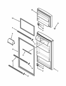 Door Parts Diagram and Parts List for IK8RXDGMXS02  Whirlpool Refrigerator