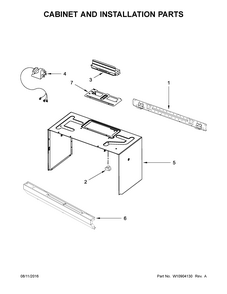 Cabinet And Installation Parts Diagram and Parts List for IMH205FS0  Whirlpool Microwave