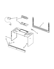 Cabinet And Installation Parts Diagram and Parts List for WMH32519CB0  Whirlpool Microwave