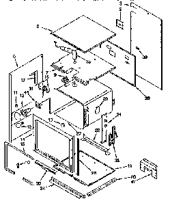 Upper Oven Diagram and Parts List for KEBS227BAL0  KitchenAid Wall Oven