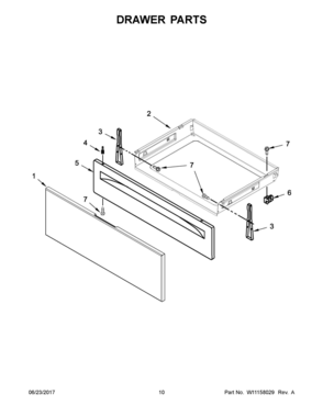 06 - DRAWER PARTS Diagram and Parts List for YWFC310S0ES1  Whirlpool Range