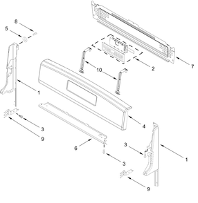 Backguard Parts Diagram and Parts List for VRGW3162RS0  Whirlpool Range