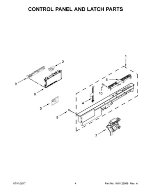 Part Location Diagram of W11124699 Whirlpool CONSOLE