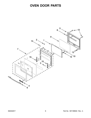 04 - OVEN DOOR PARTS Diagram and Parts List for JMW3430HS00  Whirlpool 