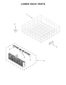 Lower Rack Parts Diagram and Parts List for WDT750SAHB0  Whirlpool Dishwasher