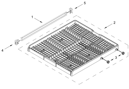 Third Level Rack And Track Parts Diagram and Parts List for WDT751SAPZ2  Whirlpool Dishwasher