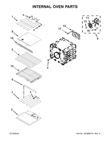 Internal Oven Parts Diagram and Parts List for KOCE507EBS01  KitchenAid Microwave