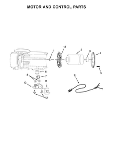Motor And Control Parts Diagram and Parts List for KCG0702OB0  KitchenAid Coffee Grinder