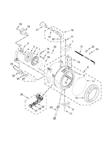 Tub And Basket Parts Diagram and Parts List for WFW8740DC1  Whirlpool Washer