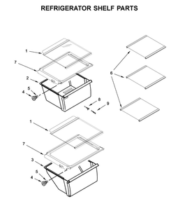 Refrigerator Shelf Parts Diagram and Parts List for 10650049713  Kenmore Refrigerator