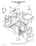 TOP AND CABINET PARTS Diagram and Parts List for CHW8990AW0  Whirlpool Washer
