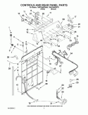 CONTROLS AND REAR PANEL PARTS Diagram and Parts List for 7MWT98800WM0  Whirlpool Washer