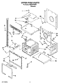 UPPER OVEN PARTS Diagram and Parts List for GBD307PRS02  Whirlpool Wall Oven