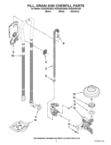 FILL, DRAIN AND OVERFILL PARTS Diagram and Parts List for KUDS30SXBL8  KitchenAid Dishwasher