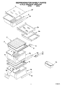 REFRIGERATOR SHELF PARTS Diagram and Parts List for GD5PHAXLQ01  Whirlpool Refrigerator