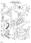 CABINET Diagram and Parts List for LGC8858DQ1  Whirlpool Dryer
