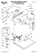 TOP AND CONSOLE PARTS Diagram and Parts List for WGD5540ST0  Whirlpool Dryer